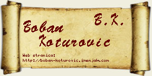 Boban Koturović vizit kartica